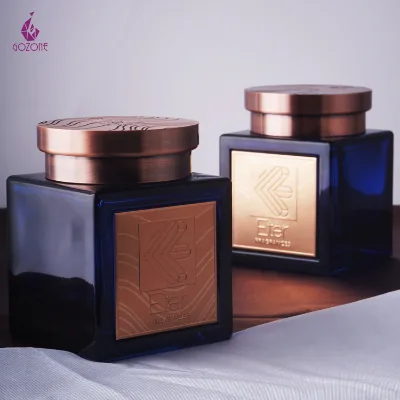 Unique Design Square Arabic Glass Jar for Bahkoor