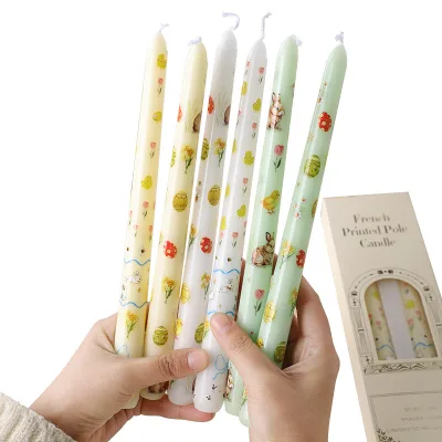 Colorful Taper Candles-Paraffin Wax Unscented Smokeless Handmade 25cm for Christmas Halloween Weddings & Easter Decor