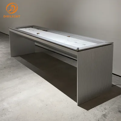 Elegant Modern Professional Shuffleboard Table with Durable Smooth Surface and Sturdy Panel Base, Sophisticated Game Furniture
