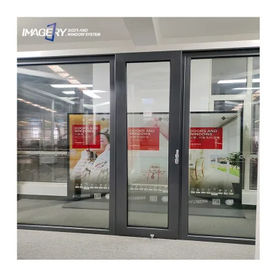 High Quality Hurricane Proof Tempered Glass Aluminum Casement Tilt and Turn Door Design for House