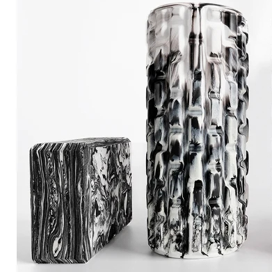 HuaYi EVA Yoga Block and Foam Roller As a Set More Cheaper Deep Tissue Massage and Recovery Anti-slip Good Elasticity