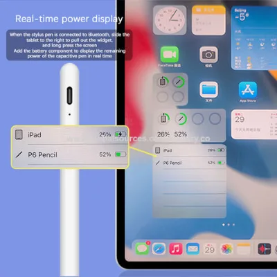 Factory active tablet stylus pen for ipad pencil with Palm Rejection and titl type-c charging Bluetooth real time battery display
