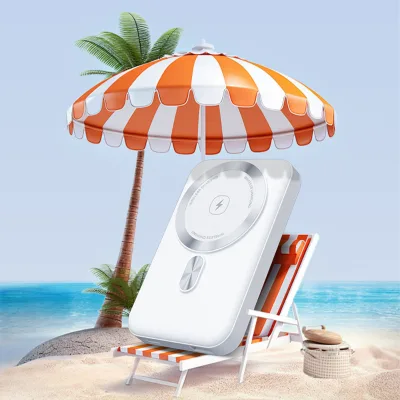 New Arrival Trendy OEM Logo Slim Wireless Power Bank 10000mAh Capacity Quick Charge 15W Output Type-C 18650 Lithium 3A