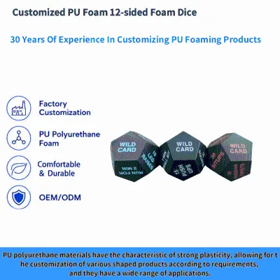 Hot PU Foam Custom 12 Side Dice Exercise Dice for Home, Fitness, Yoga, Sports Stress Ball Dice