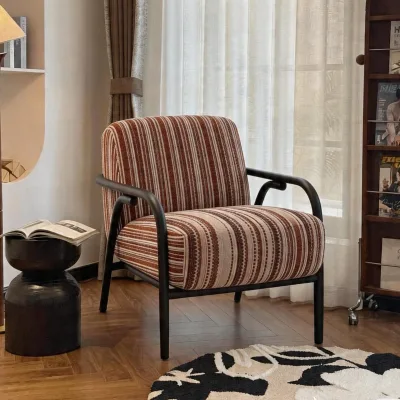 Hot Selling Modern Single Sofa Chair Small-sized Living Room Bedroom Use Reclining Comfort Metal Frame Sponge Filled Removable