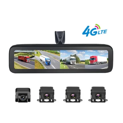 4 Cameras 4 Channel Android 4g Dash Camera withThe Adas Gps Wifi 4g Car Dvr Support 4g Live Streaming on Phone 4g Truck Dashcam