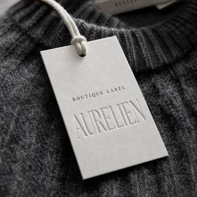 Unique Die-Cut Shape Eco-Friendly Hang Tags Stamping Hollow-Out Design 600GSM Coated Art Paper Labels for Streetwear Bags