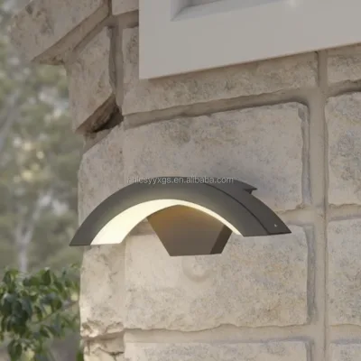 Modern Style IP65 Aluminum Solar Wall Light 3000K Warm White LED Waterproof Outdoor Garden Surface Mount Wall Lamps
