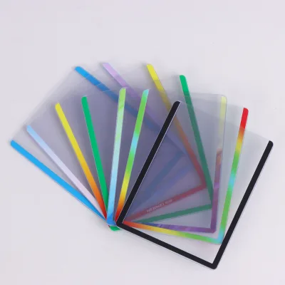 Custom 35PT PVC Semi Rigi Cards Holder Sleeve Color Border Seamless Top Loader