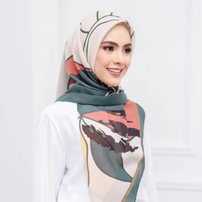 45 Bawal Cotton Shiny Hemming 115*115cm Plain Ethnic Bandana Customized Design Muslim Hijab Square Scarf Factory Logo-Wholesale