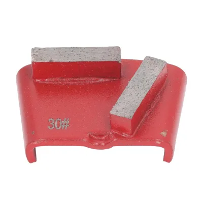 30 Grit Trapezoid Diamond H Hardness Coarse Abrasive Concrete Grinding Shoes 2 Teeth Floor Grinder 3.15x1.97 in Size