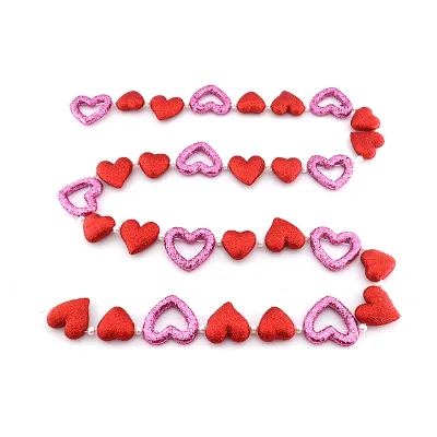 Red Heart Garland Valentines Day Decoration Hanging Hearts String Banner Garland for Valentine's Day Wedding Party Decorations