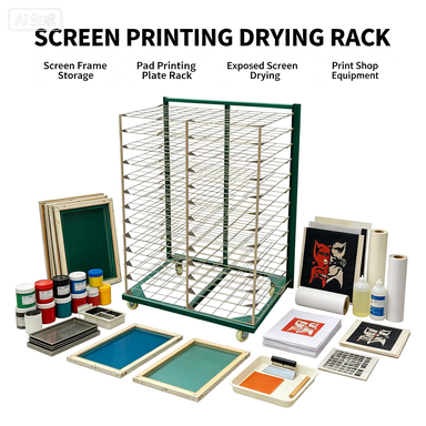 Manual New Screen Printing Multi-Layer Industrial Heavy Duty Pad Printing Drying Rack Trolley Plate Exposure Rack Printing Plate