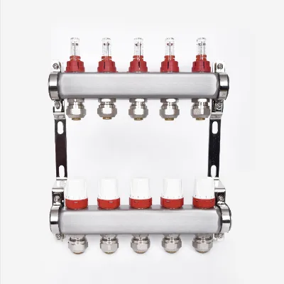 Modern Stainless Steel Automatic Deflation Valve Flow Apartment Hotel Use Rapid Install Underfloor Heating Manifold