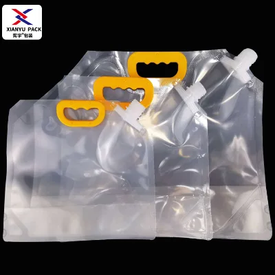Transparent Plastic Spout Top Stand up Pouch for Milk Jelly Liquid Beverages-Recyclable 200microns Thick Food Grade Packaging