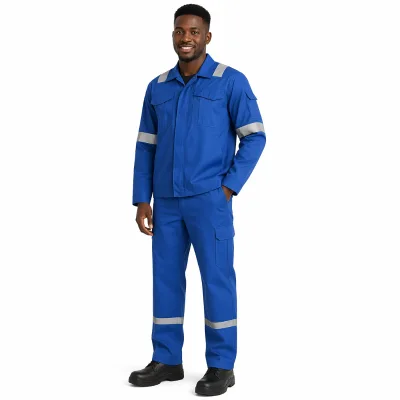 Flame-retardant Waterproof Insulating Fluorescent Elastic Heat Resistant One-piece Fire Protection Workwear Anti-static