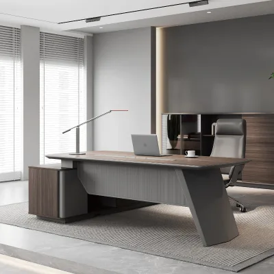 Factory Direct Modern Office Desk Factory Simplicity Minimalistic Boss Wooden Modular Large Boss Desk with Plug for Financial