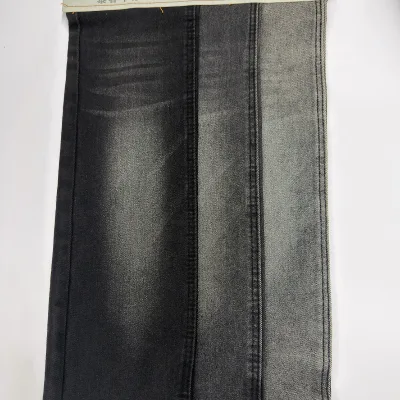 Mercerized Black Denim Textile Unwashed Rigid Raw Fabric High Shrinkage Rigid Cotton Spandex Stable Weight Denim