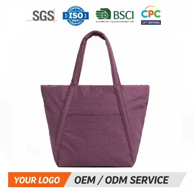 Lightweight Foldable Nylon Water Resistant 20L Duffel Travel Tote Bag with Zipper Closure for Women