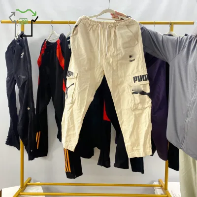 High Branded Second Hand Pant for Adult Summer Cotton Polyester High Collar Clothing Clean Condition Nylon Material Used Clothes