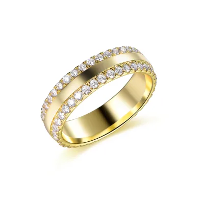 New Type Gold Plated Wedding Crystal Unisex Rings 925 Sterling Silver Jewelry Set Women and Men Silver Rings