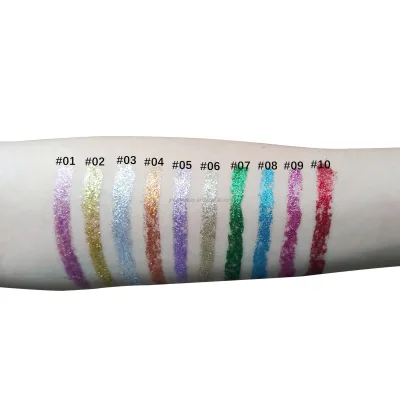 Private Label Diamond Eye Liners Pearlescent Eyeshadow Waterproof Smooth Shiny Eye Liners Liquid Glitter Eyeliner Cosmetics