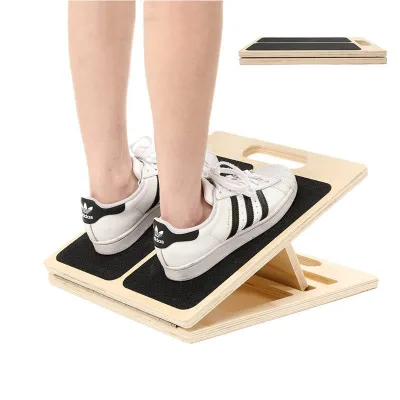 Adjustable Fitness Equipment Wood Calf Stretch Slant Board for Fitness Training