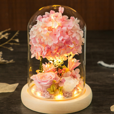 Wholesale Preserved Roses in Dome for Girl Woman Valentine's Day Gift Preserved Rose With Led Light