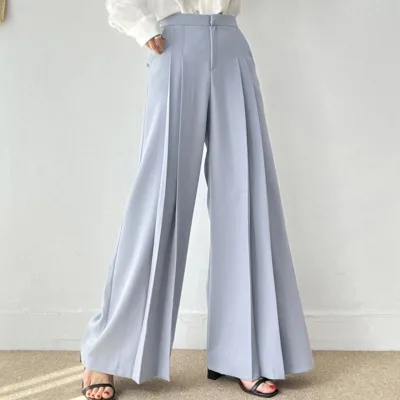 Wholesale Casual 2026 Autumn New Style High Waist Breathable Regular Fit Versatile Pleated Design 100% Cotton Women's Pants