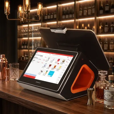 Anypay A9 Dual Touch Screen All in One POS PC System with Built-in Thermal Printer Cash Register for Small Business POS Software