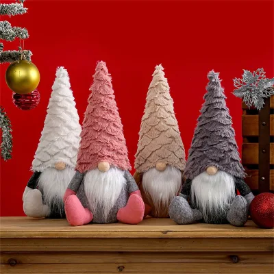 Hot Sale Christmas Ornaments Navidad Xmas Tomte Dwarf Dolls Plush Elf Gnomes for Christmas Party Decoration