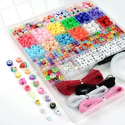 Hot Selling Customized Acrylic 6X9 rainbow Small Horse Bead Manufacturer Bulk Jewelry Making Friendship Bracelet Necklace Set