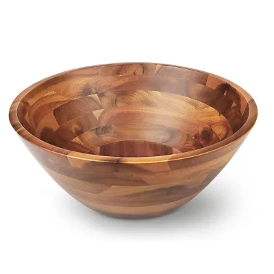 Acacia Wood Serving Bowl for Fruits or Salads, 11" Diameter X 4.5" Height, Wooden Single Salad Bowl