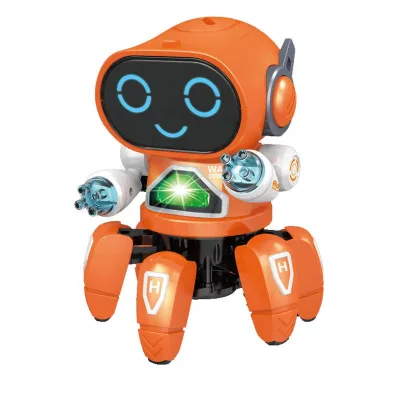 Kids Robot Toys Educational Squid Light Music Dancing Electric Robot Cartoon Electric Six-Claw Robot Evan