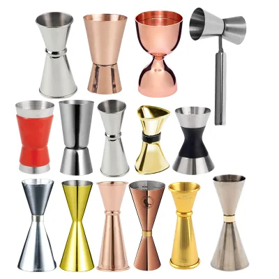 Stainless Steel Bartender Drink Alcohol Measure Jigger 1oz 1.5oz 2oz Copper Golden Silver bar Jigger for King Edward I