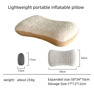Ultralight Inflatable Camping Pillows Ergonomic Square Pillow for Neck & Lumbar Support Camping Backpacking Hiking (50x34cm)
