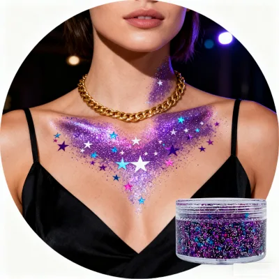 Purple Glam Body&Nail Glitter Gel Easy to Apply Long-Lasting Perfect for Creating Bold Festival-ready Looks Western Trends