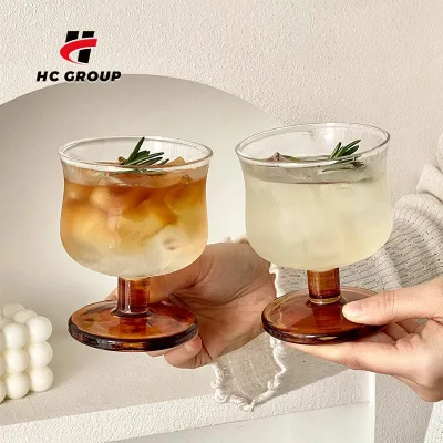 Custom logo Short Footed Waist Glasses Cup Coffee Tea clear Drinking Cups Restaurant Juice Glass