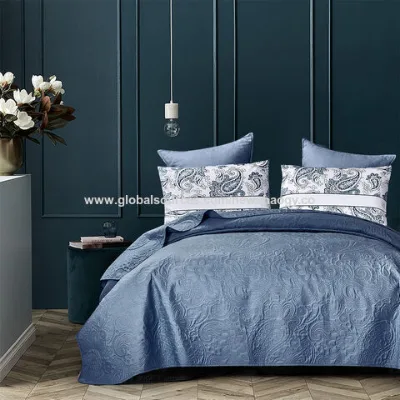 Hot sale special ultrasonic bedspread set 100% polyester bedspread set for hotel and home