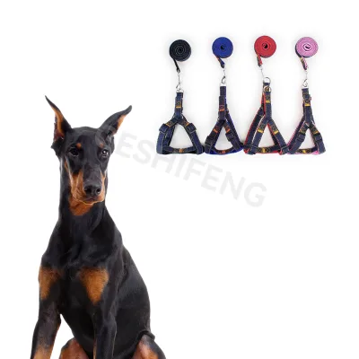 New Lightweight Custom logo Pet Dog Safety Harness Adjustable Soft Padded air Layer Dog Harness with Rubber Dog Collar Leash Bag