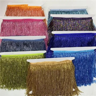 Width 15 cm Gild Gold Beaded Tube Tassel Fringe Lace Chain for Curtain Underwear Dress Skirt Hem Accessory