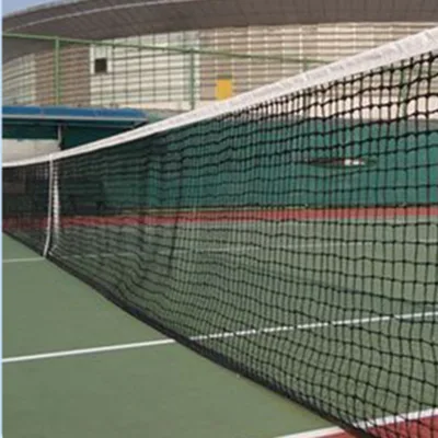 Durable Black Tennis Net with Reinforced Corners and Weather-Resistant Coating for Outdoor Use