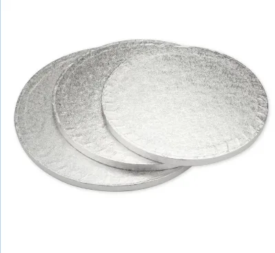 Food Grade 8" White Masonite Cake Board Eco-Friendly Recyclable Greaseproof Water-Resistant Marble Pattern Embossing Stamping