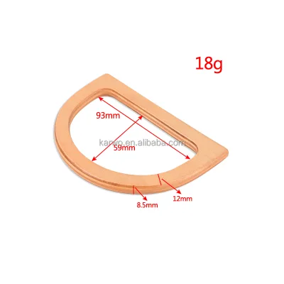 Karwo 93x59mm D-Shape Wood Handbag Handles Fashionable Wooden Bag Purse Tote Accessories