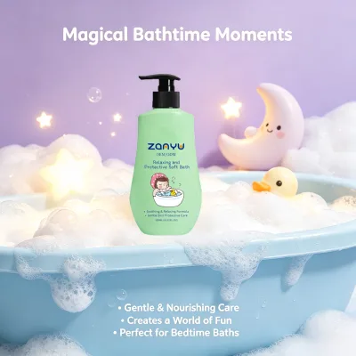Natural Soft Bath Baby Body Wash Mild Soothing Cleansing Shower Gel Paraben Free Soft Bath Shampoo for Kids Daily Bath Care