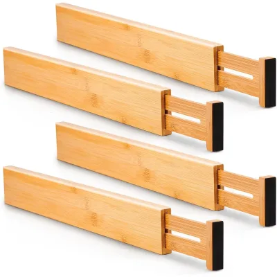 Bamboo Eco-Friendly Multifunction Modern Kitchen Drawer Dividers Large Storage Boxes for Office & Bathroom