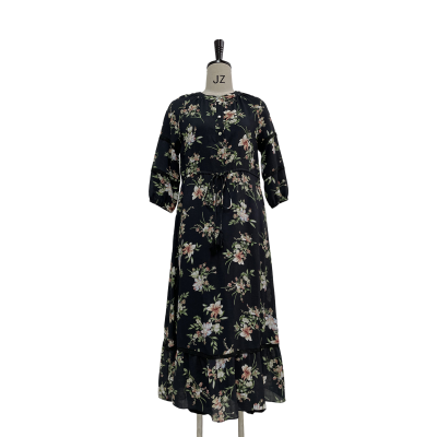 Black Floral Lace Dress Casual Sexy Style for Women