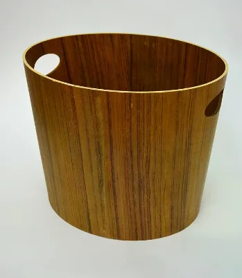 Modern Style Open Top Waste Bin Natural Bamboo Trash Can for Kitchen Storage Square Pattern Wooden Basket Without Lid