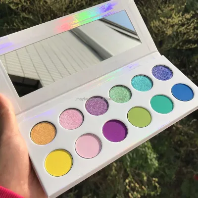 Custom Matte Duochrome Makeup Wholesale 12 Color Long Lasting DIY White Eyeshadow Palette Private Label