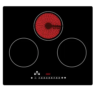 3400W Power Sharing Plug in Bulit-in Electric Cooktops With 3 Burnes Touch Controls Induction Hybrid Infrared Hob Cook Top